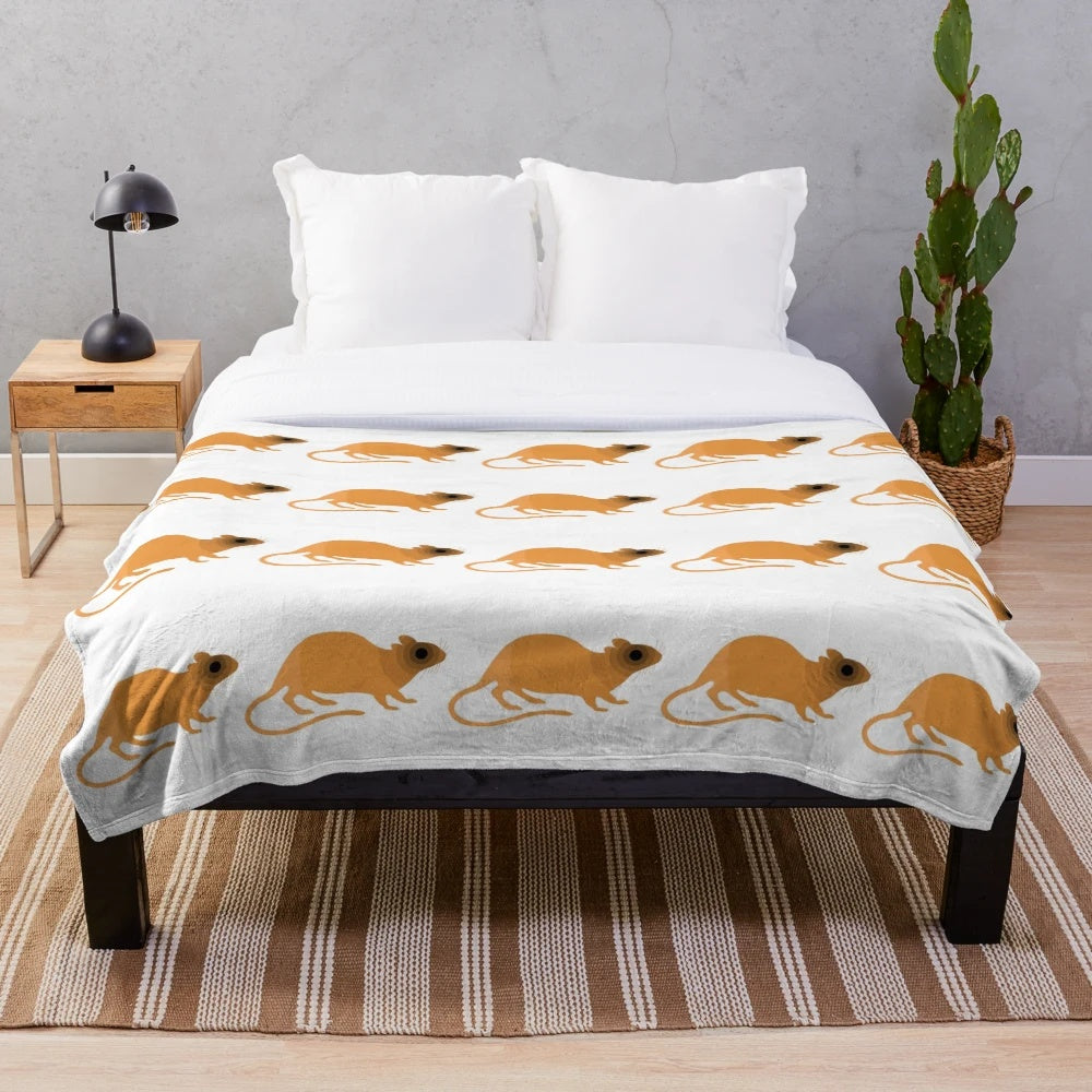 Colorful and abstract rat plush blanket with legendary animals design