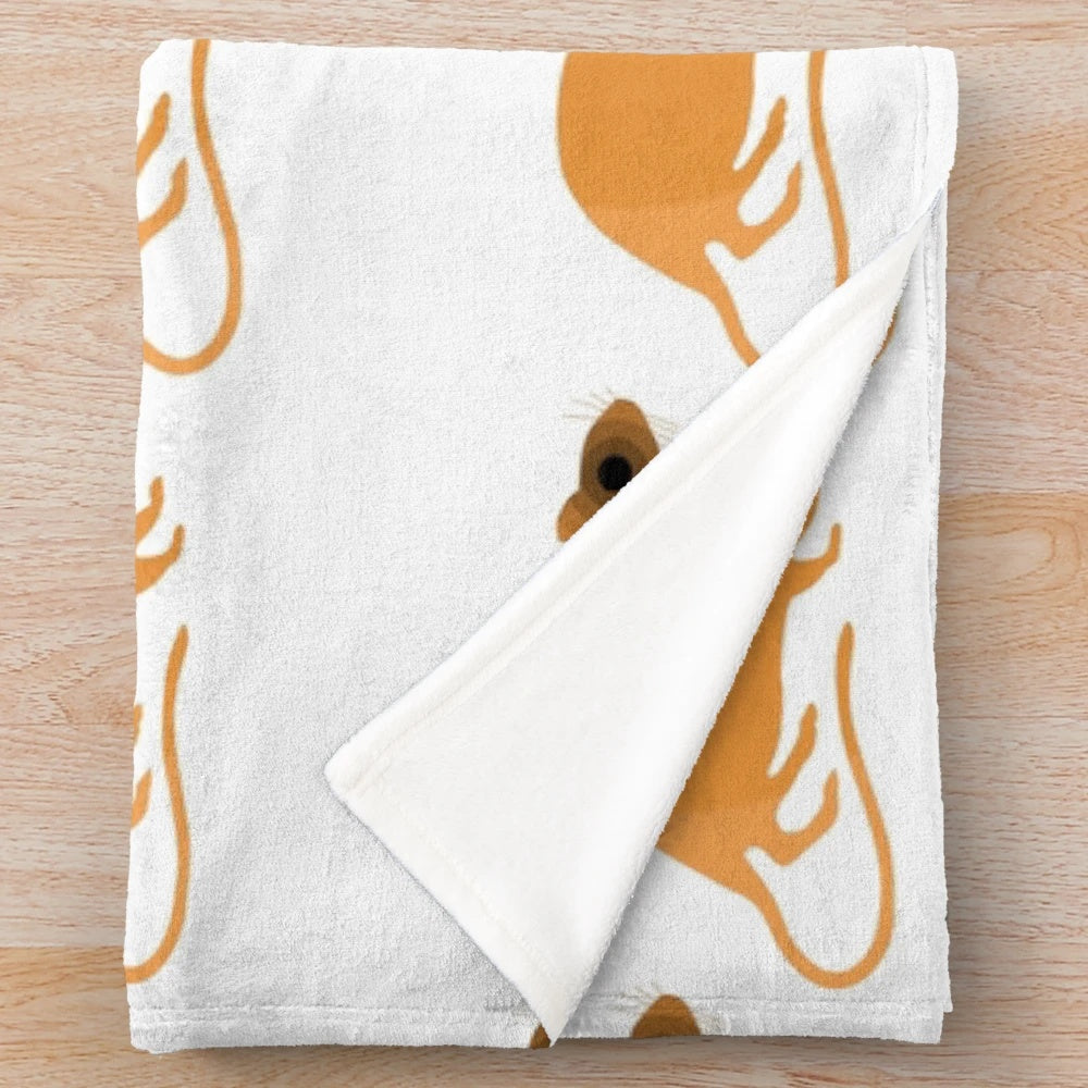 Colorful and abstract rat plush blanket with legendary animals design