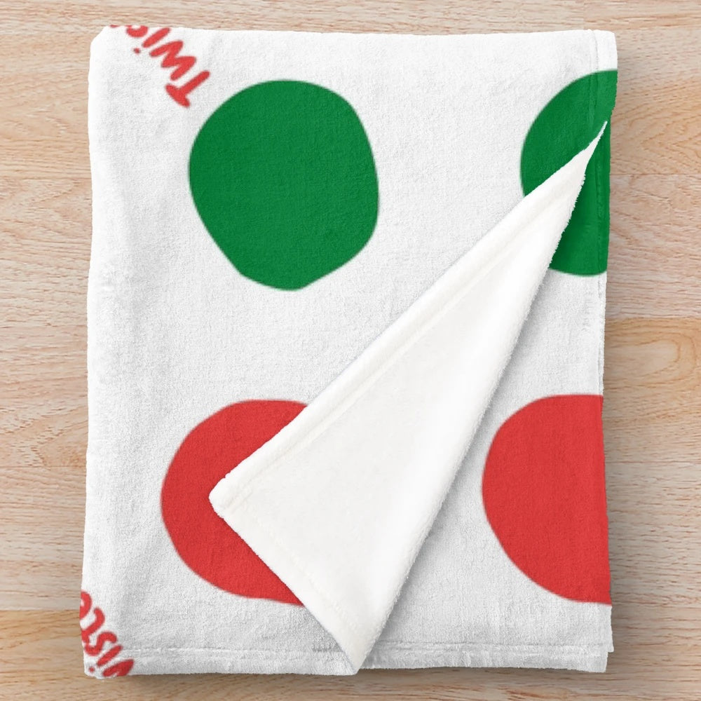 Colorful retro twister pattern plush blanket