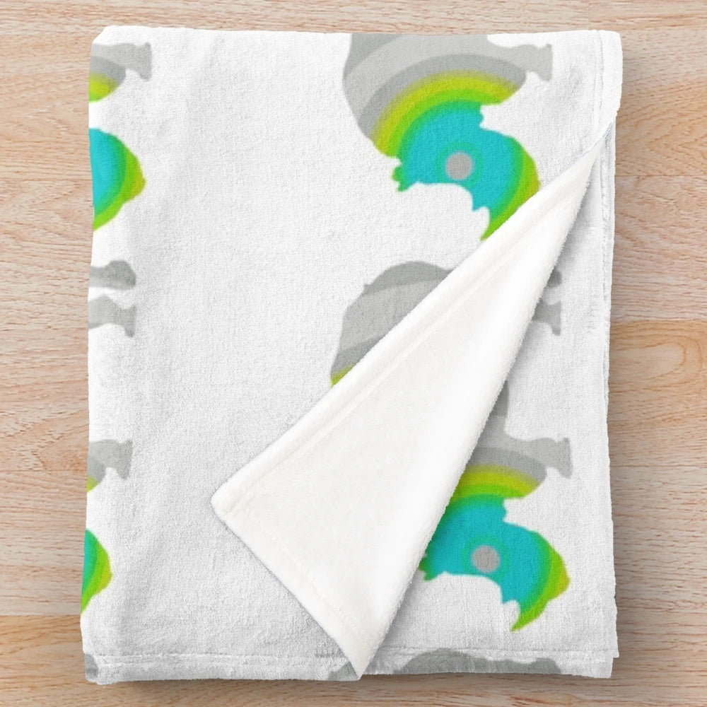 Colorful and abstract rhino plush blanket