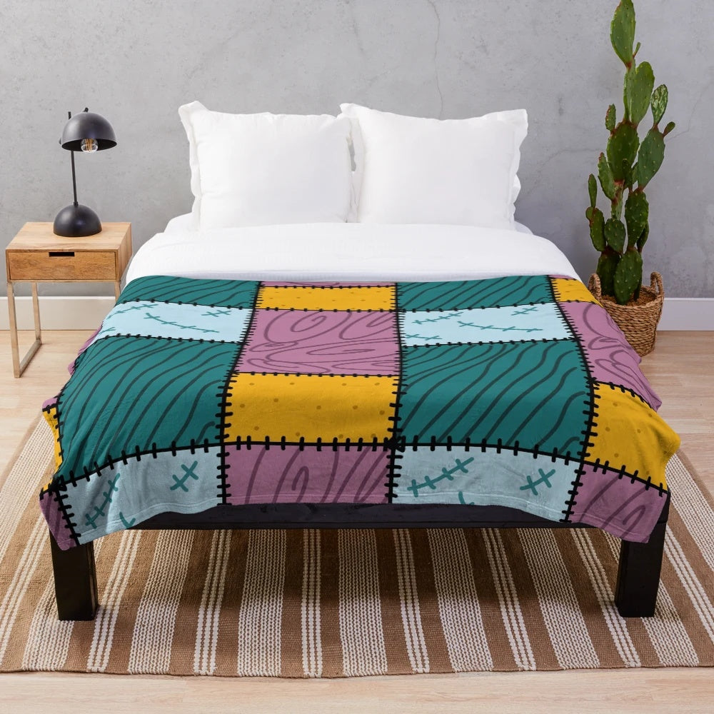 Colorful Sally Patchwork Plush Blanket