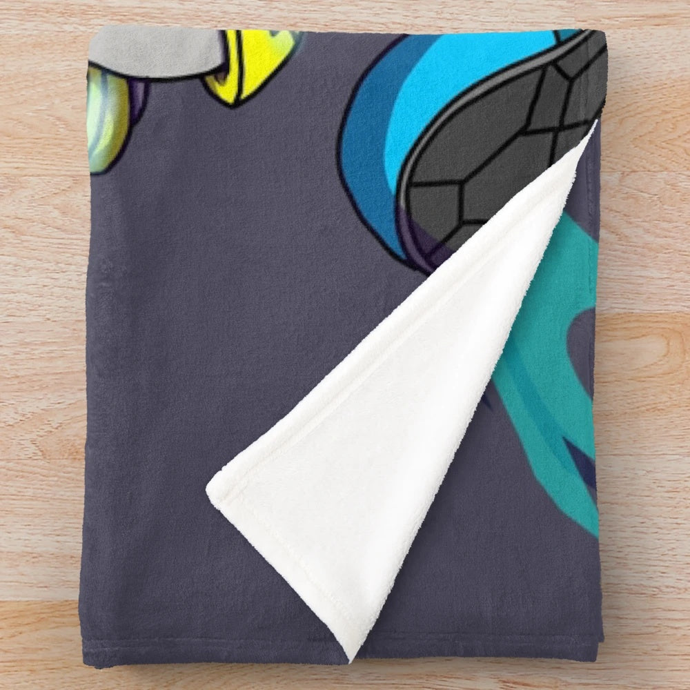 Vibrant digital art illustration of Silver the Hedgehog on a cozy plush blanket