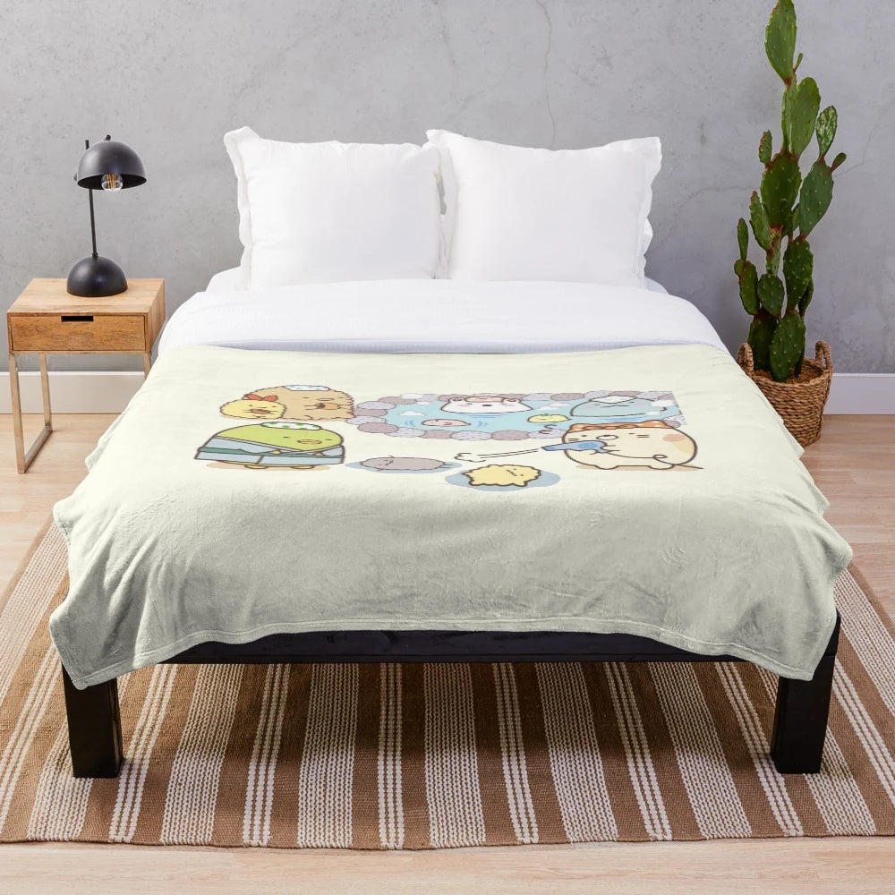 Sumikko Gurashi inspired colorful plush blanket