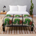 Colorful plush blanket featuring The Very Hungry Caterpillar book character