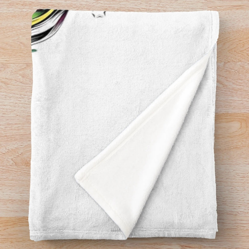 Colorful unicorn plush blanket with a magical creature design