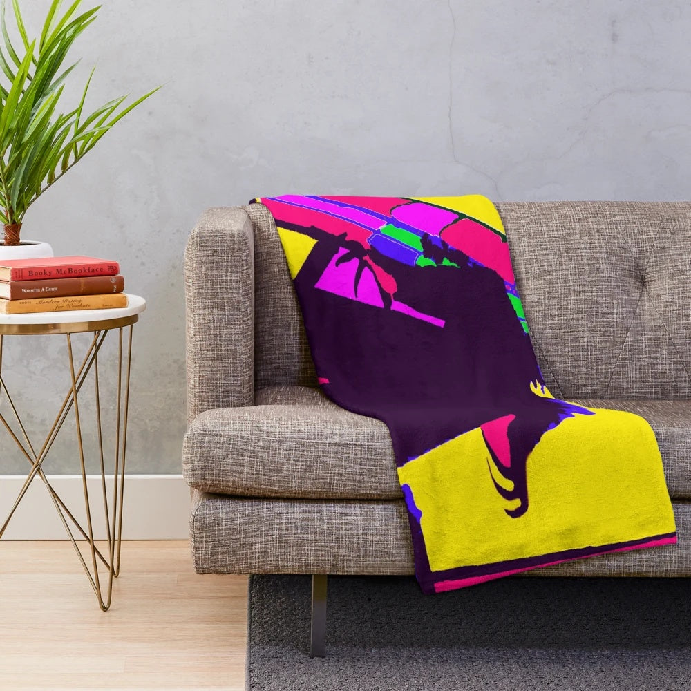 Colorful vampire pop art design on a soft, plush blanket