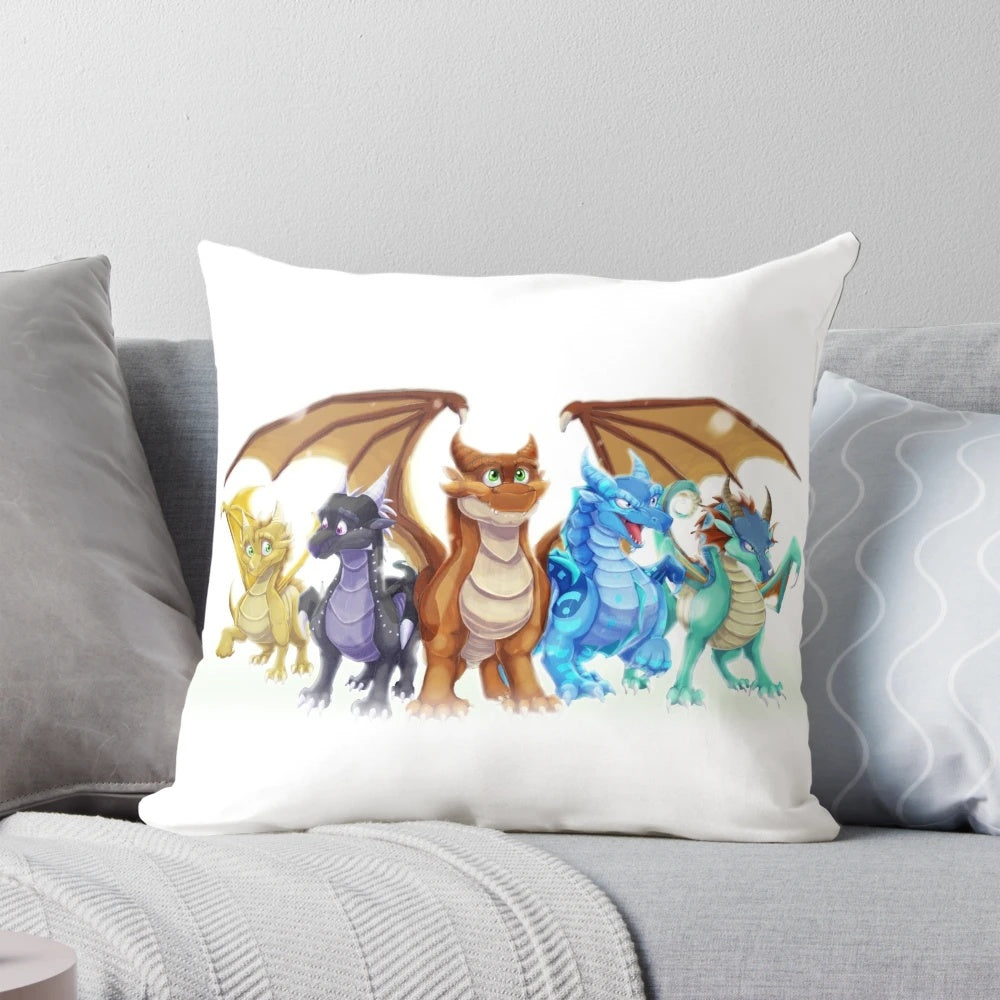 Vibrant and cozy Wings of Fire inspired dragon pillow for children's room decor