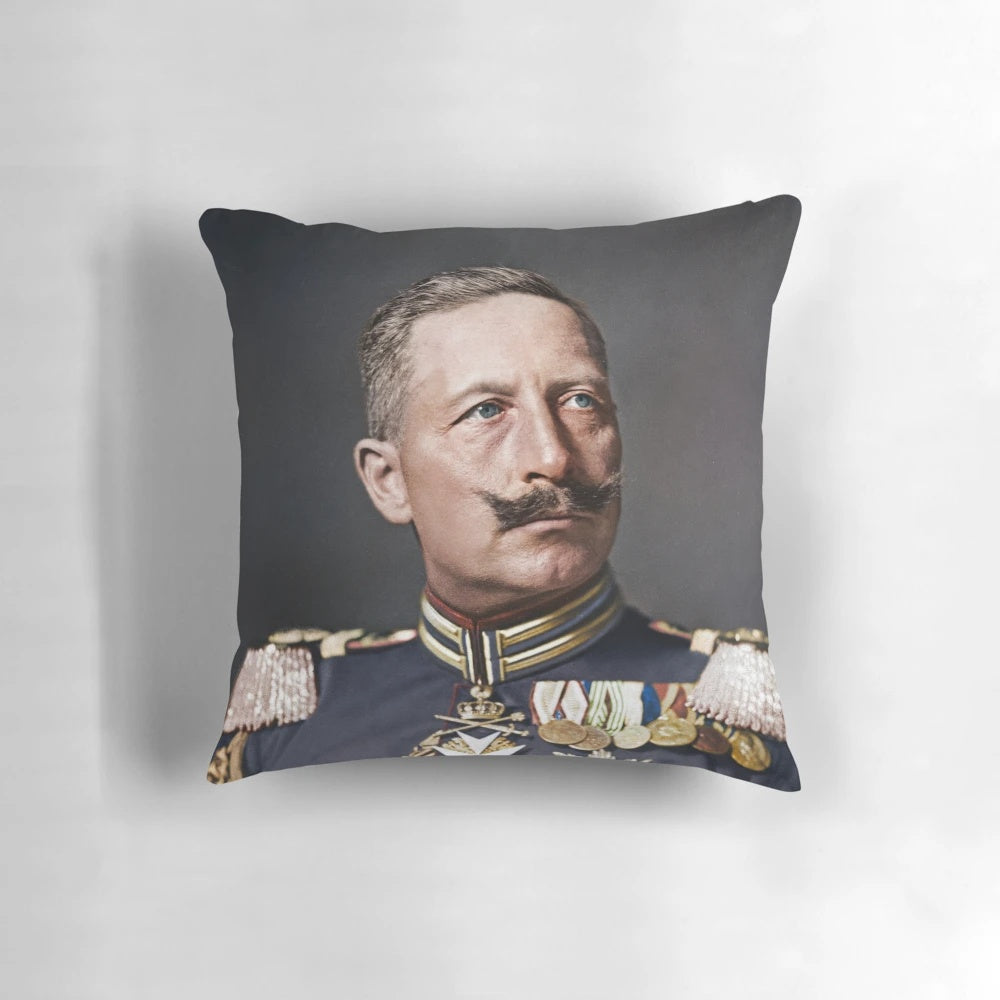 Colorized historical portrait of Kaiser Wilhelm II, the last German emperor, from 1908