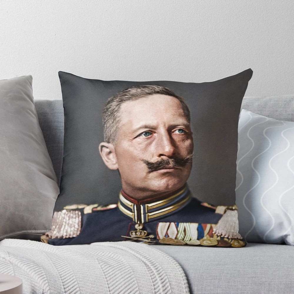 Colorized historical portrait of Kaiser Wilhelm II, the last German emperor, from 1908