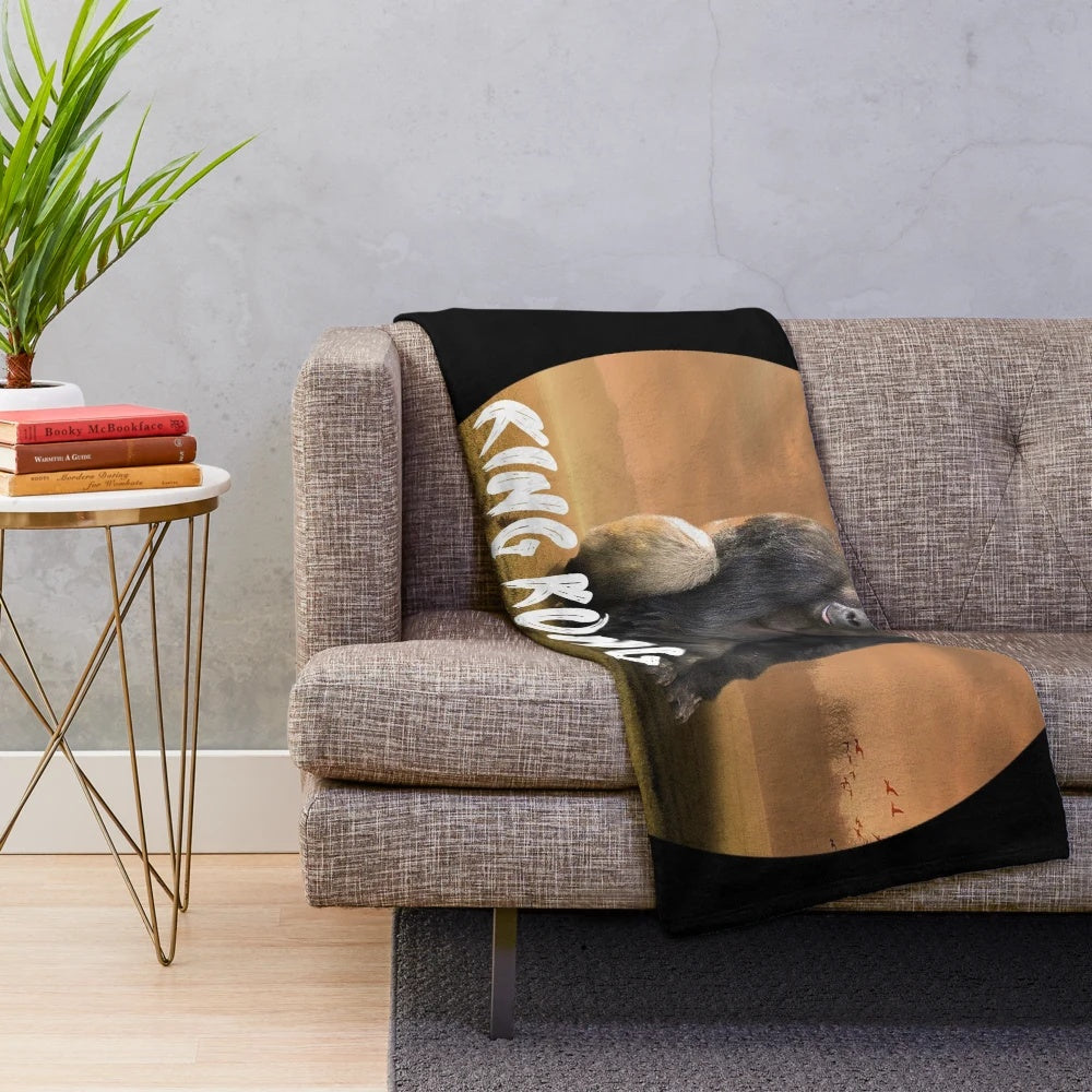 Plush blanket featuring the iconic giant ape from King Kong movies