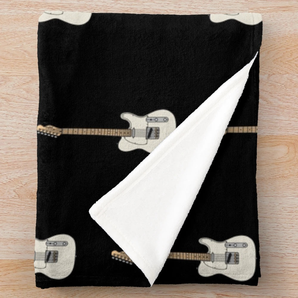 Coloured Telecaster (Olympic White) Plush Blanket