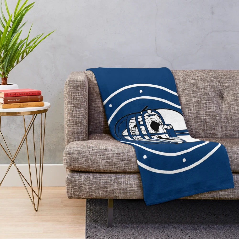 Colts football team skull graphic design plush blanket