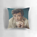 Columbo-themed decorative pillow with the iconic detective's silhouette