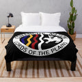 Comanche-inspired plush blanket featuring the Comanche Nation seal