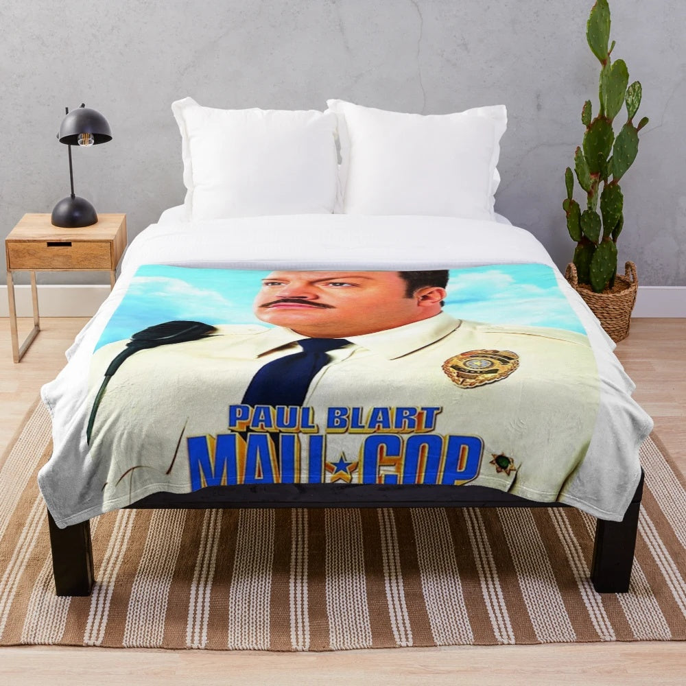 Paul Blart Mall Cop inspired plush blanket