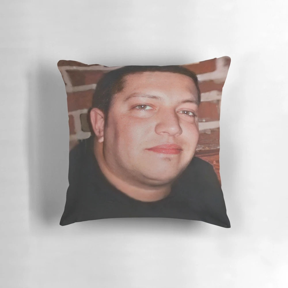 Soft, plush pillow featuring a design inspired by the popular comedy show Impractical Jokers