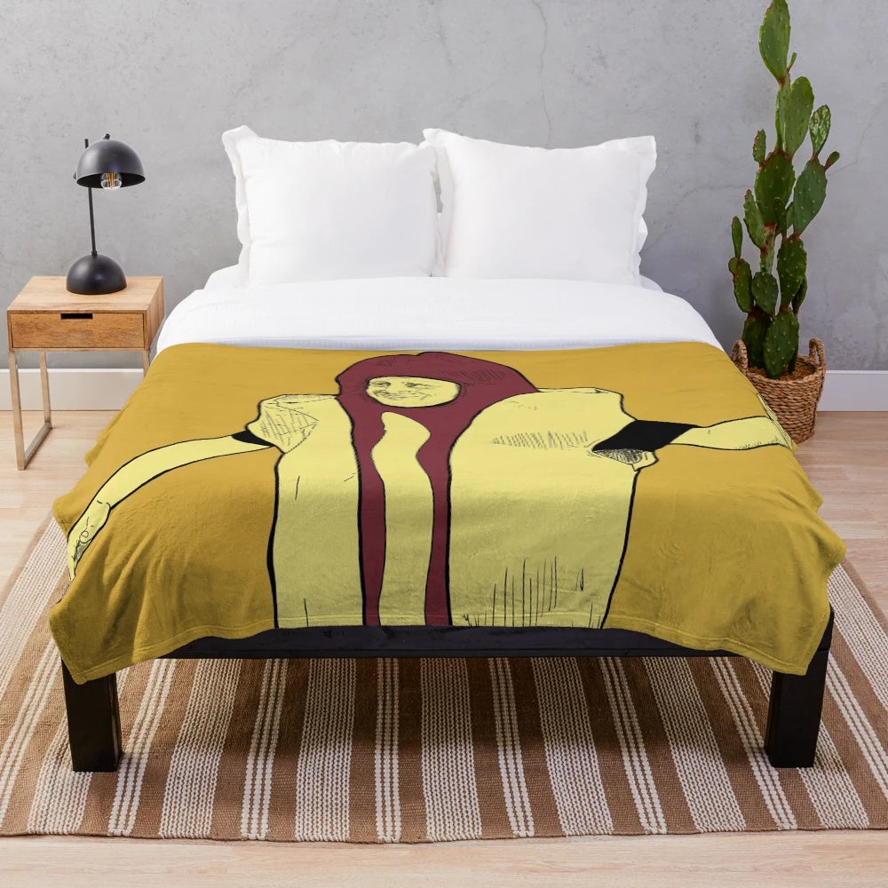 Cozy plush blanket featuring a hot dog car crash design from the popular Netflix comedy I Think You Should Leave