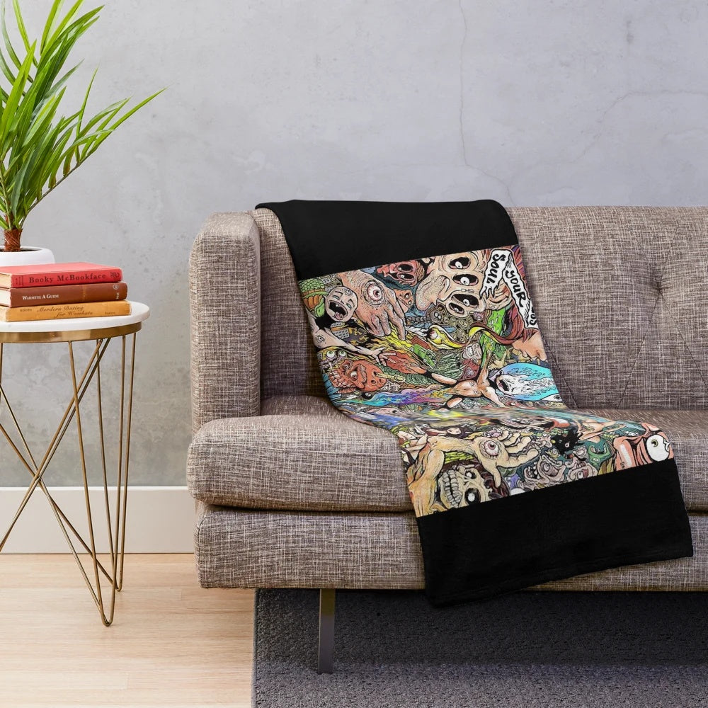 Plush indie rock-inspired blanket for cozy comfort
