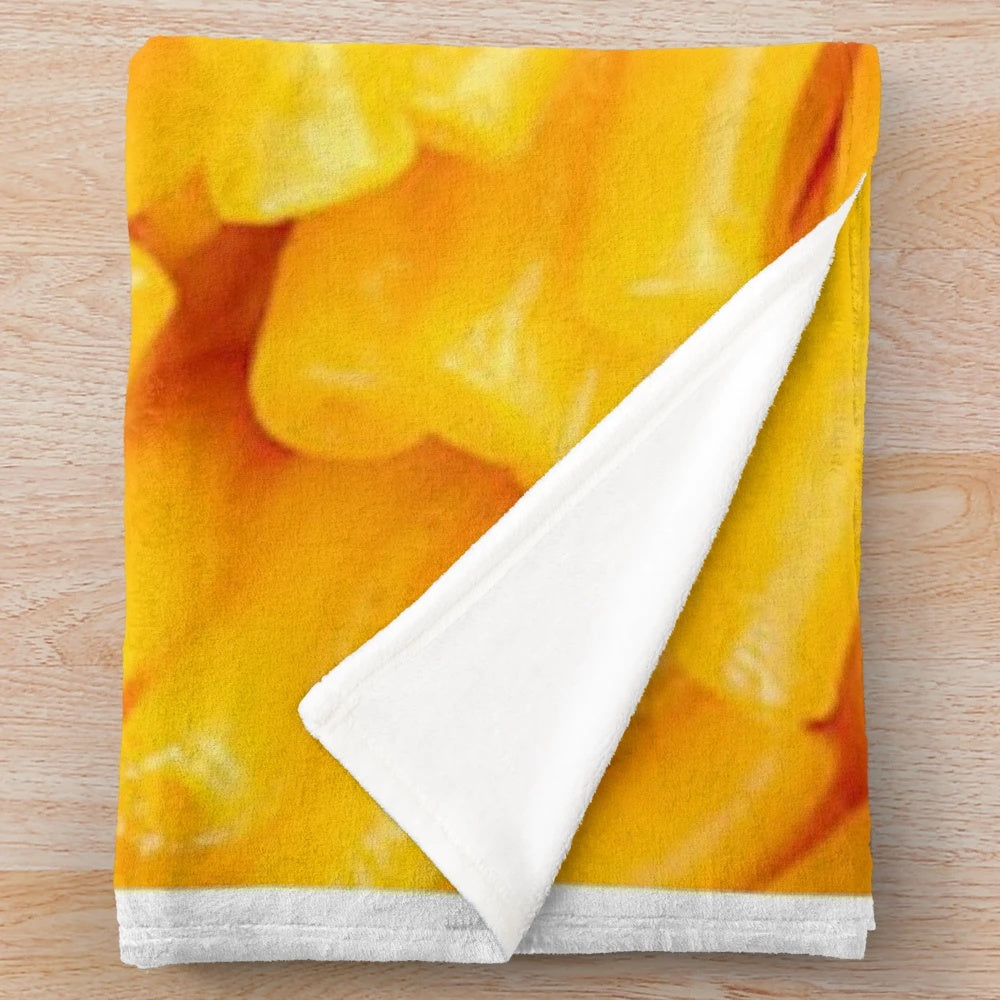 Soft, plush mac and cheese-themed blanket