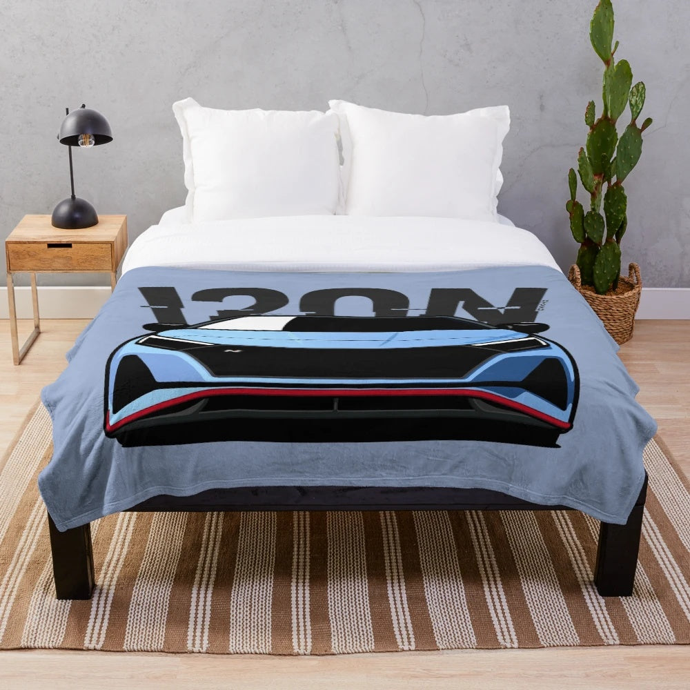 Soft and cozy i20N inspired plush blanket for car enthusiasts
