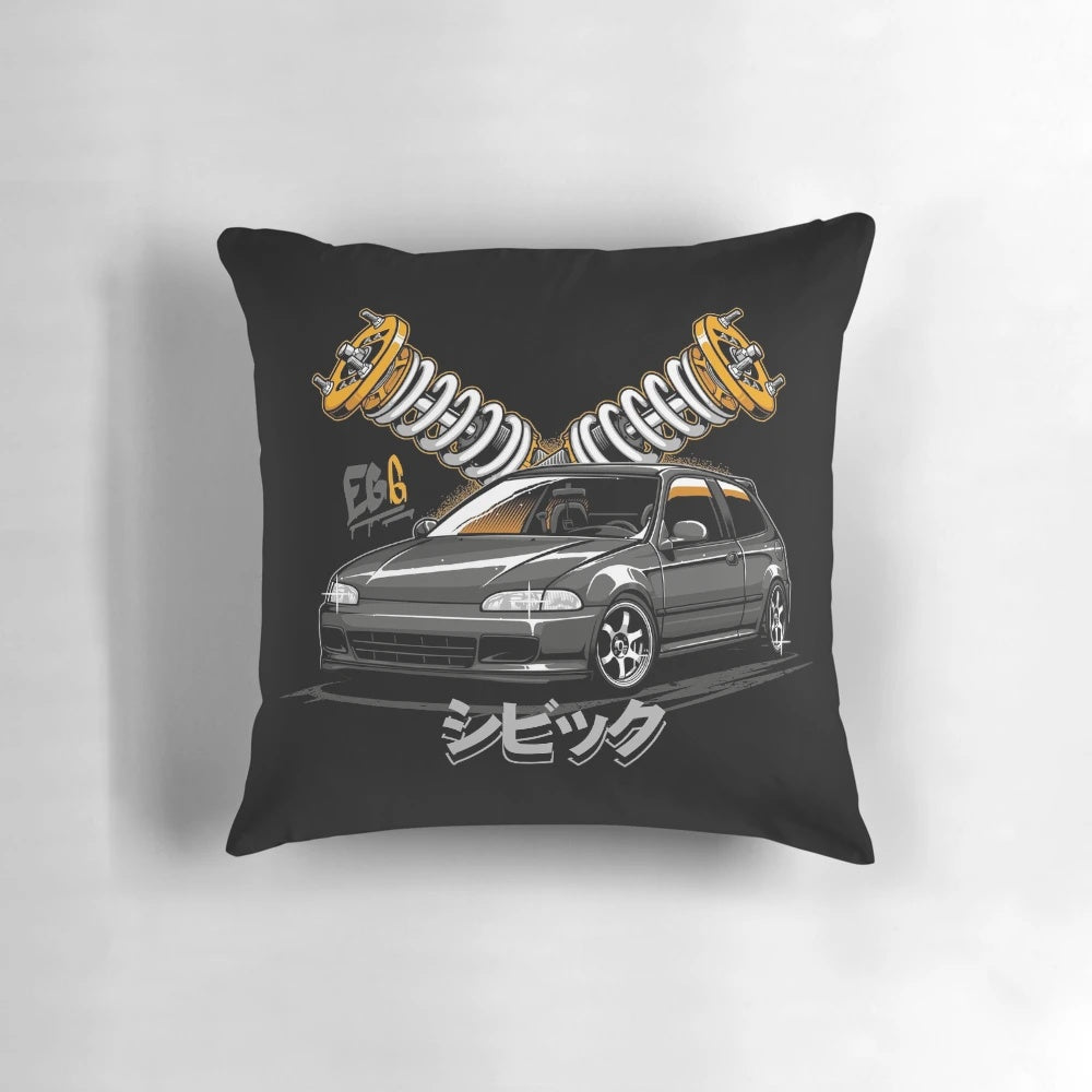 Honda Civic inspired throw pillow with vibrant design