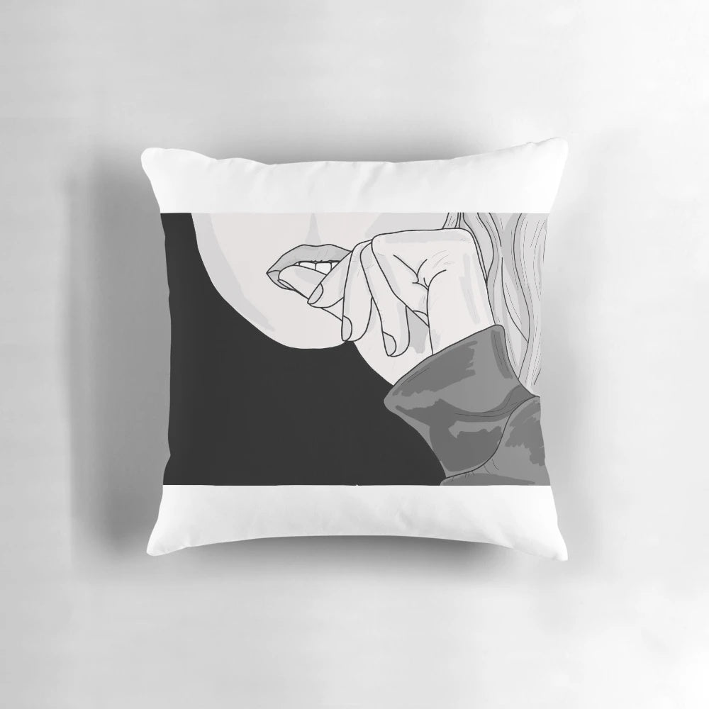 Soft, cozy pillow designed to soothe anxious thoughts and promote restful sleep