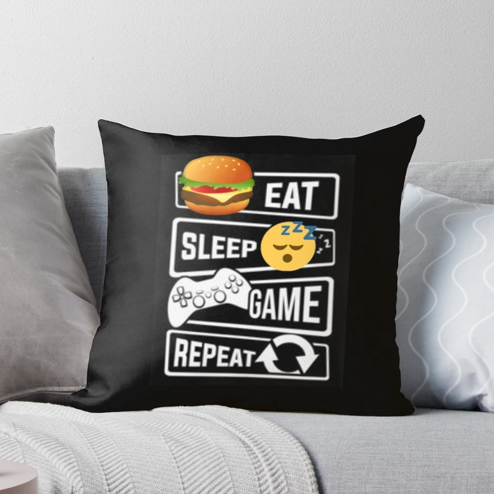 Gamer Eat, Sleep, Game, Repeat Pillow for gamers