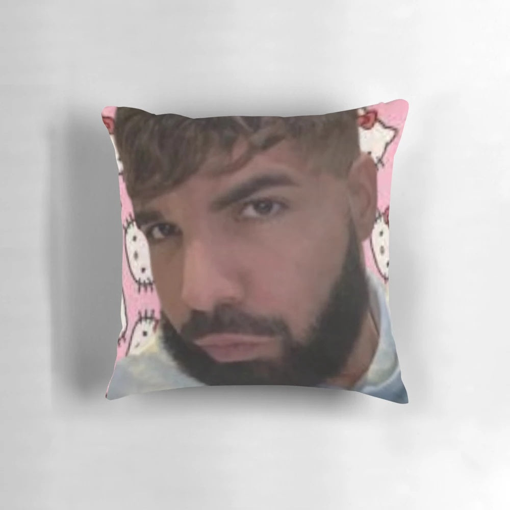 Soft, plush pillow with BBL and Drake-inspired design for comfortable sleep
