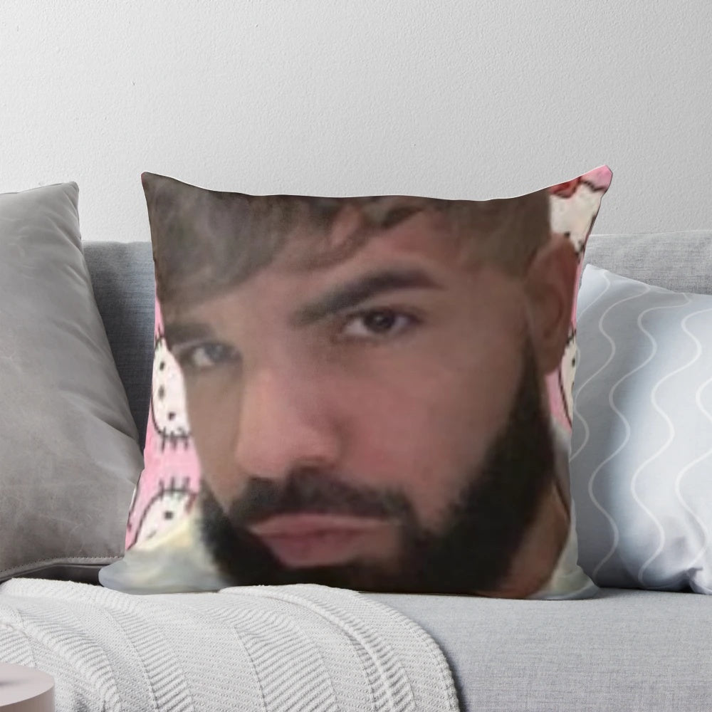 Soft, plush pillow with BBL and Drake-inspired design for comfortable sleep