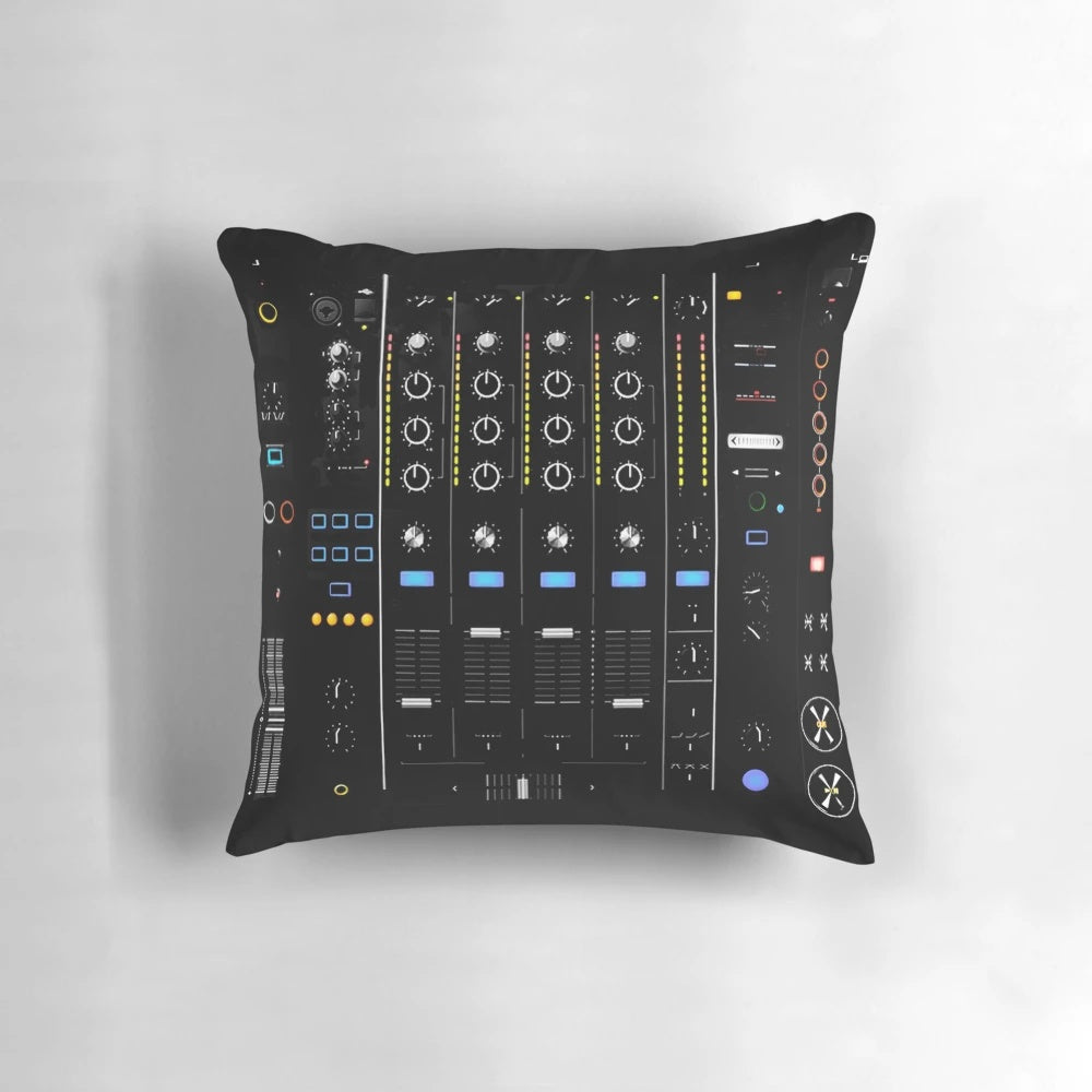Plush CDJ-inspired pillow for DJs and music festival attendees