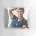Soft, plush pillow featuring a stylized image of actor Chris Hemsworth