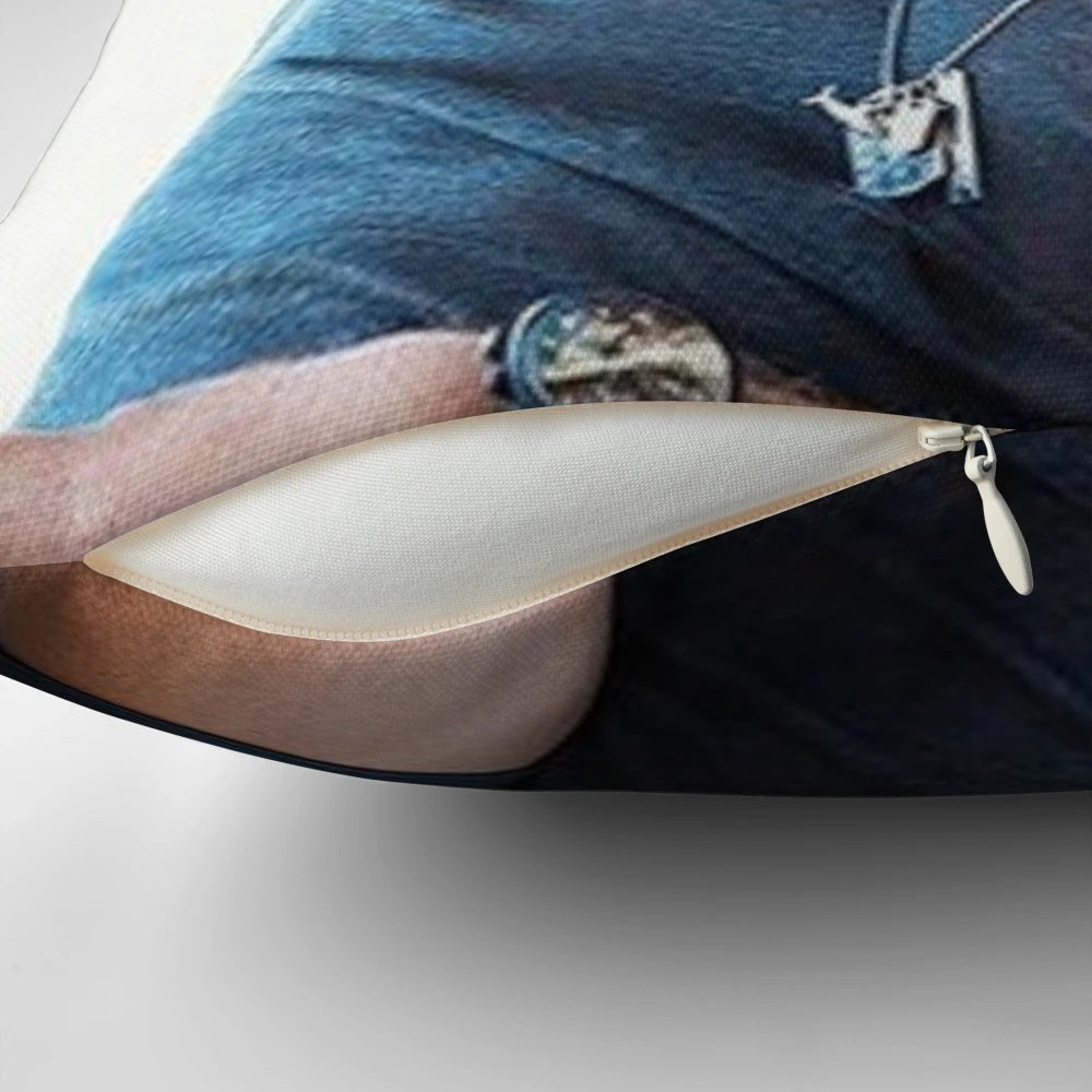 Soft, plush pillow featuring a stylized image of actor Chris Hemsworth