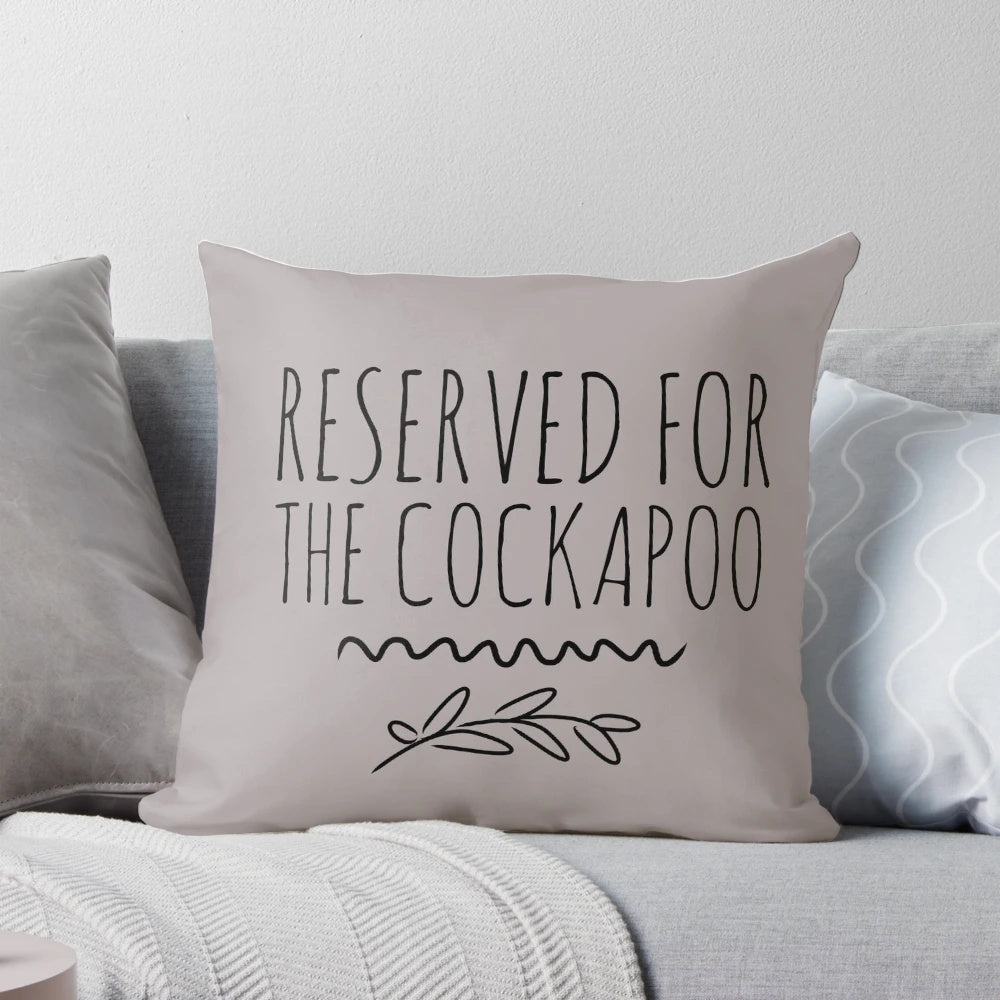 Soft cockapoo-themed dog pillow for pet beds