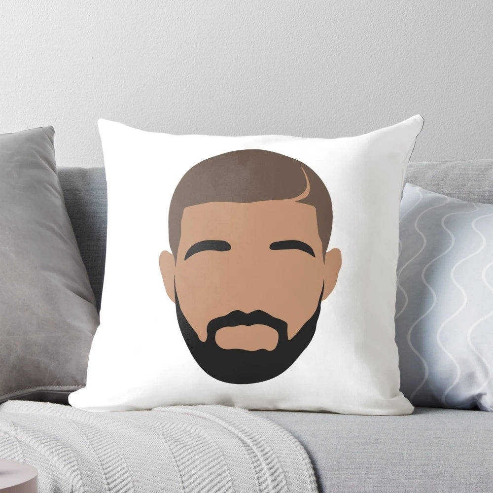 Soft, plush pillow featuring the image of Canadian rapper Drake