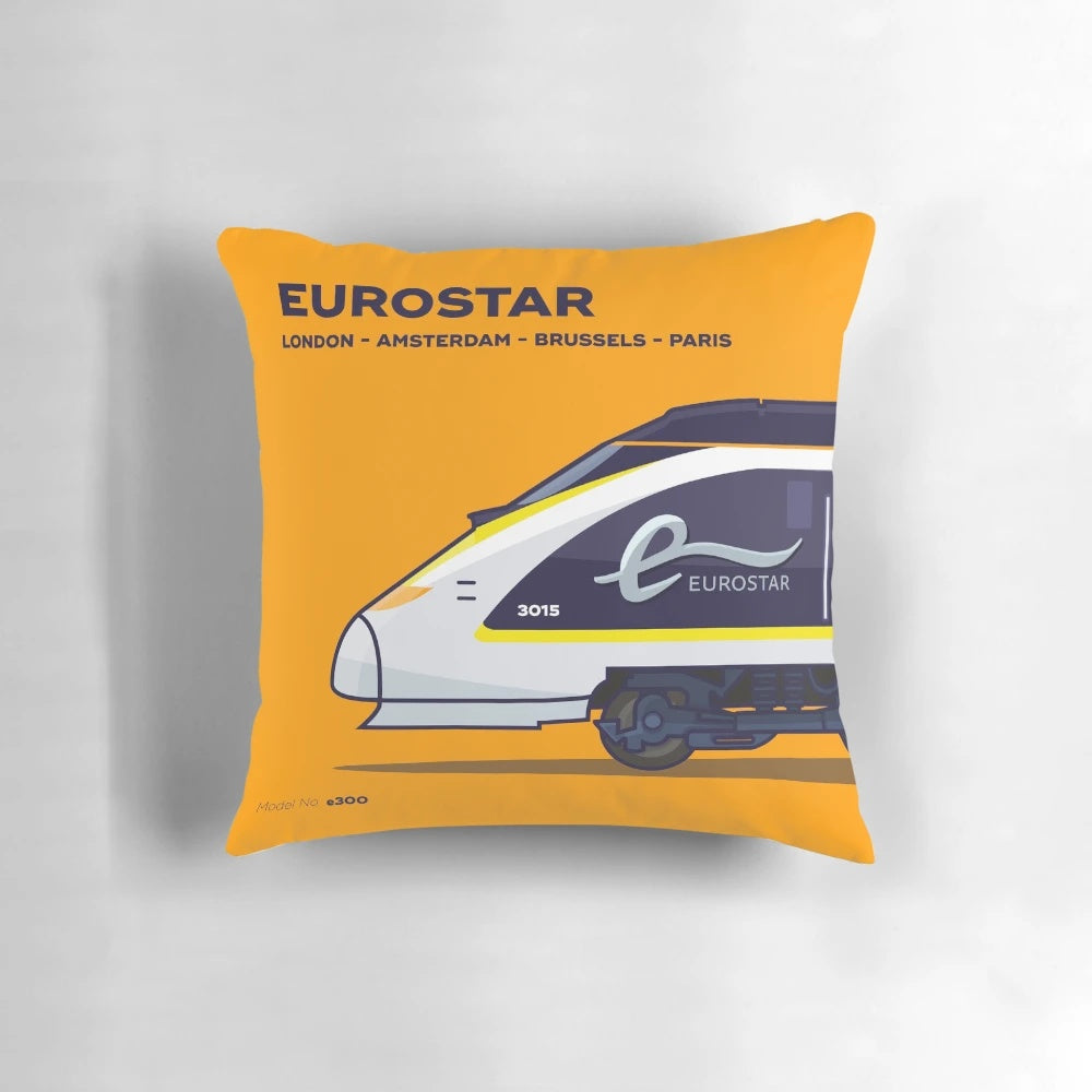 Soft, supportive Eurostar train pillow for enhanced comfort during high-speed rail travel