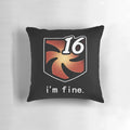 A soft, high-quality pillow featuring the "I'm Fine" Vuln Stacks design from Final Fantasy XIV