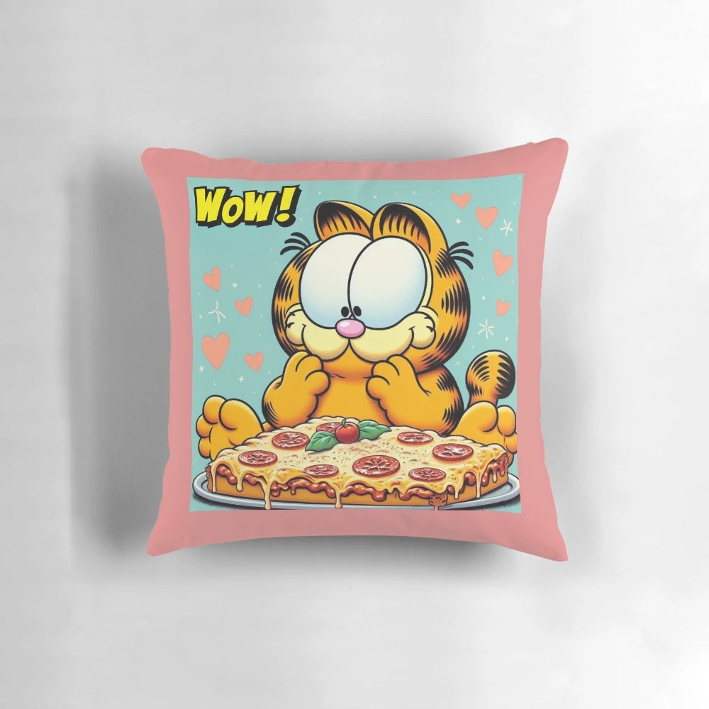 Soft, plush Garfield pillow featuring the iconic cartoon cat character from Nickelodeon and Paramount