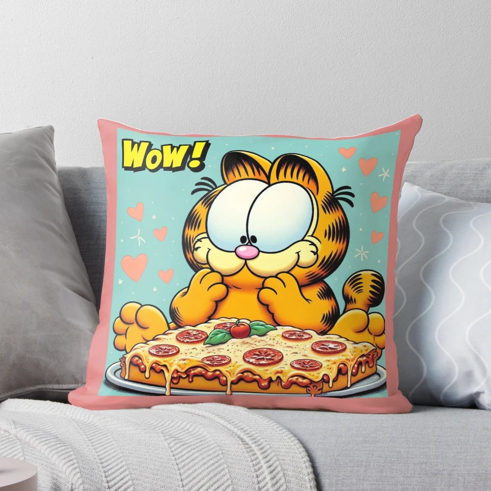 Soft, plush Garfield pillow featuring the iconic cartoon cat character from Nickelodeon and Paramount