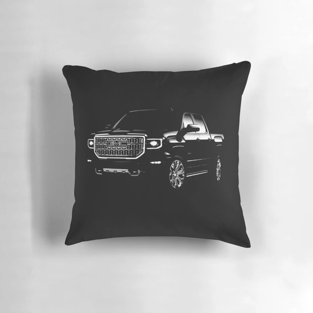 Soft, plush pillow featuring the GMC Sierra Denali logo for truck fans