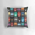 A soft, plush pillow designed to provide a comfortable surface for guitar pedals and effects on a pedalboard.