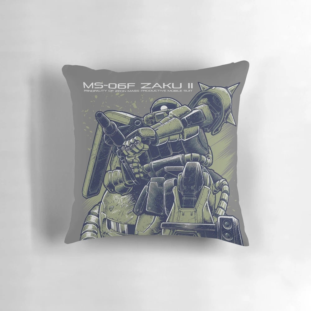 Soft and plush Gundam Zaku anime-themed pillow
