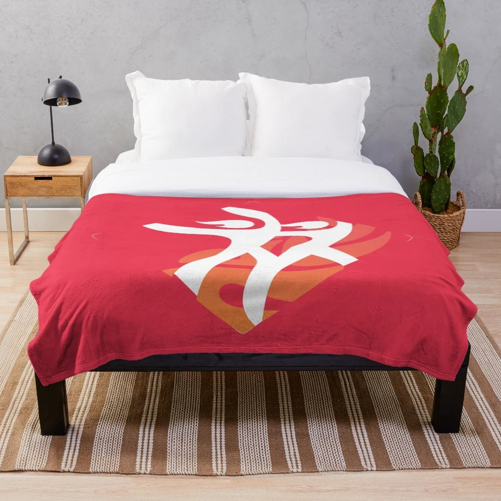 Gymnastics-themed plush blanket for sports and fitness enthusiasts