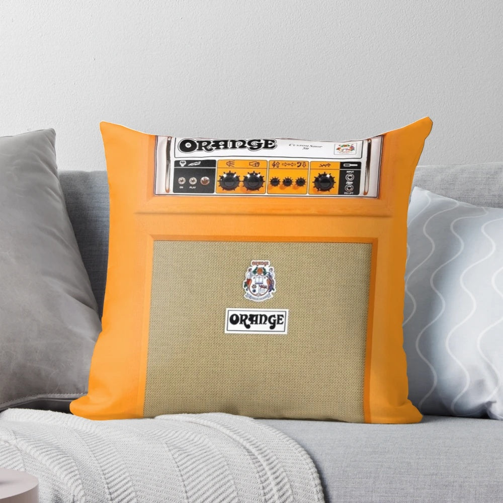 A soft, comfortable pillow featuring a guitar amplifier design, perfect for music enthusiasts.