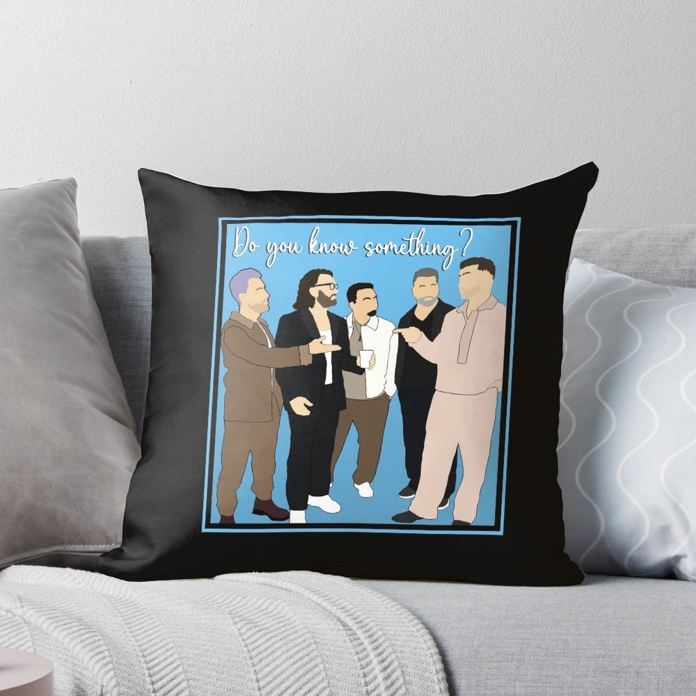 An NSYNC-themed pillow featuring the members of the popular 90s boy band