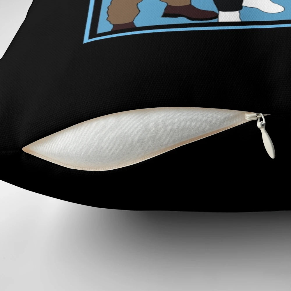 An NSYNC-themed pillow featuring the members of the popular 90s boy band