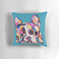 Soft, plush pet pillow featuring a French bulldog design