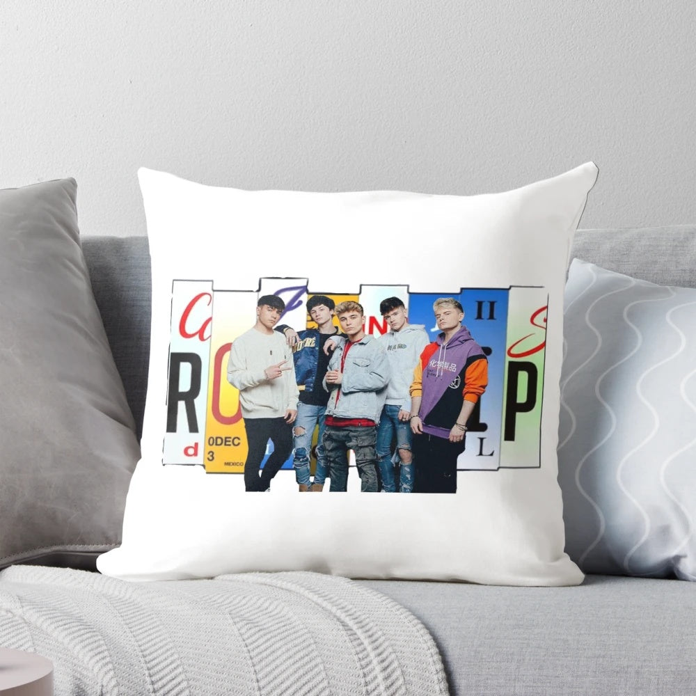 Soft, custom road trip pillow featuring RTTV cast members