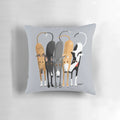 Soft, plush pillow featuring the silhouette of a sighthound breed like a greyhound or whippet