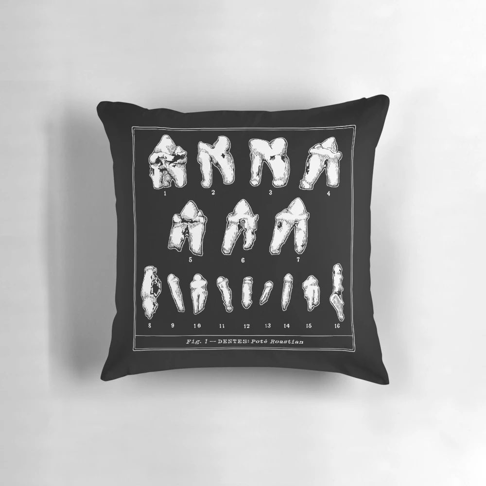 Tooth-themed canvas pillow for a peaceful slumber