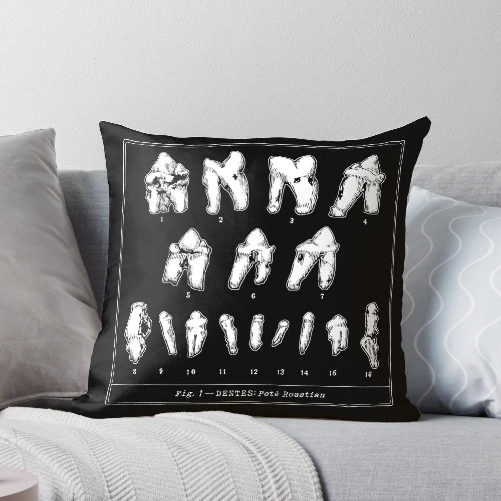 Tooth-themed canvas pillow for a peaceful slumber